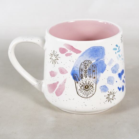 Stay Wild Moon Child Hamsa Hand Evil Eye Ceramic Coffee Mug Tea Cup Blue Pink - Picture 3 of 10